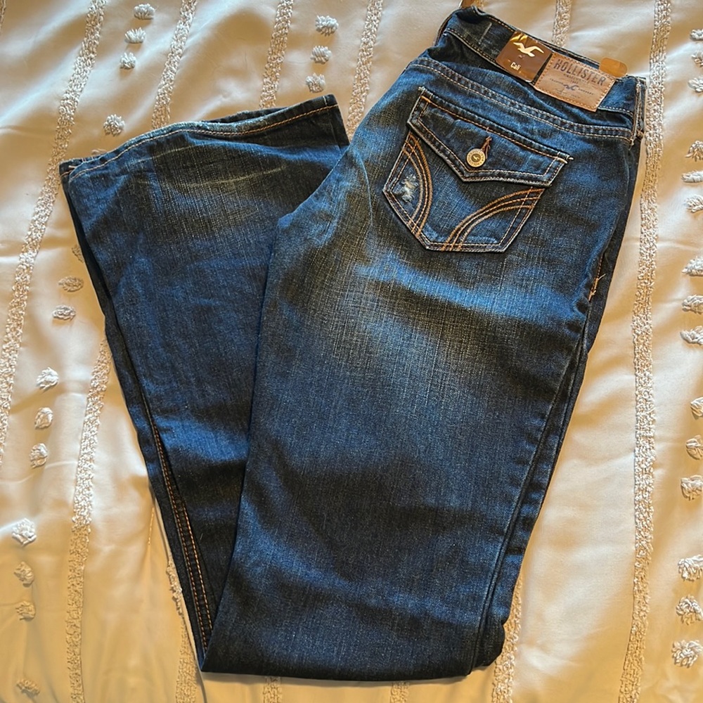 Hollister Cali Flare Destroyed Denim Jeans